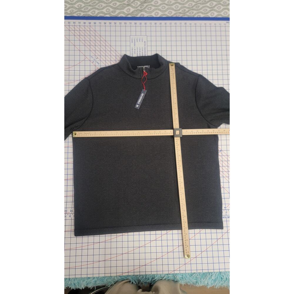 Cremieux Men's Reversible Black or Gray Quarter Zip Pullover Sweater Size XXL